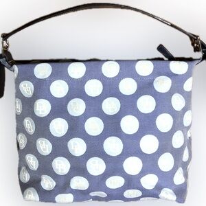 Dooney & Bourke Bubble Logo Signature Canvas & Leather Hobo Shoulder Handbag